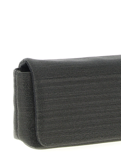 Brunello Cucinelli Black Leather Clutch Bag
