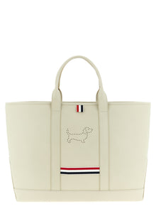 Thom Browne White Calfskin Tote Bag