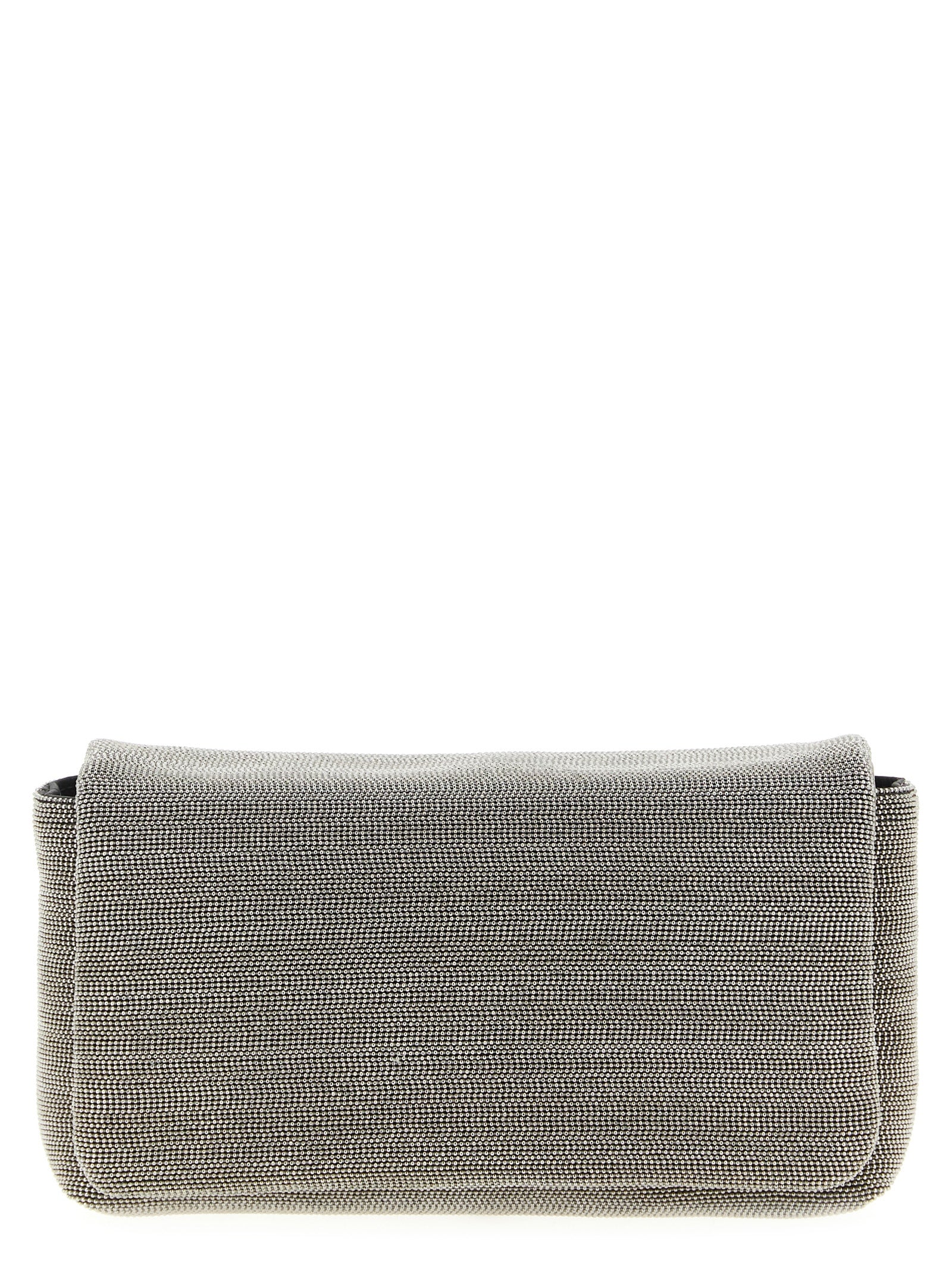 Brunello Cucinelli Silver Leather Clutch Bag