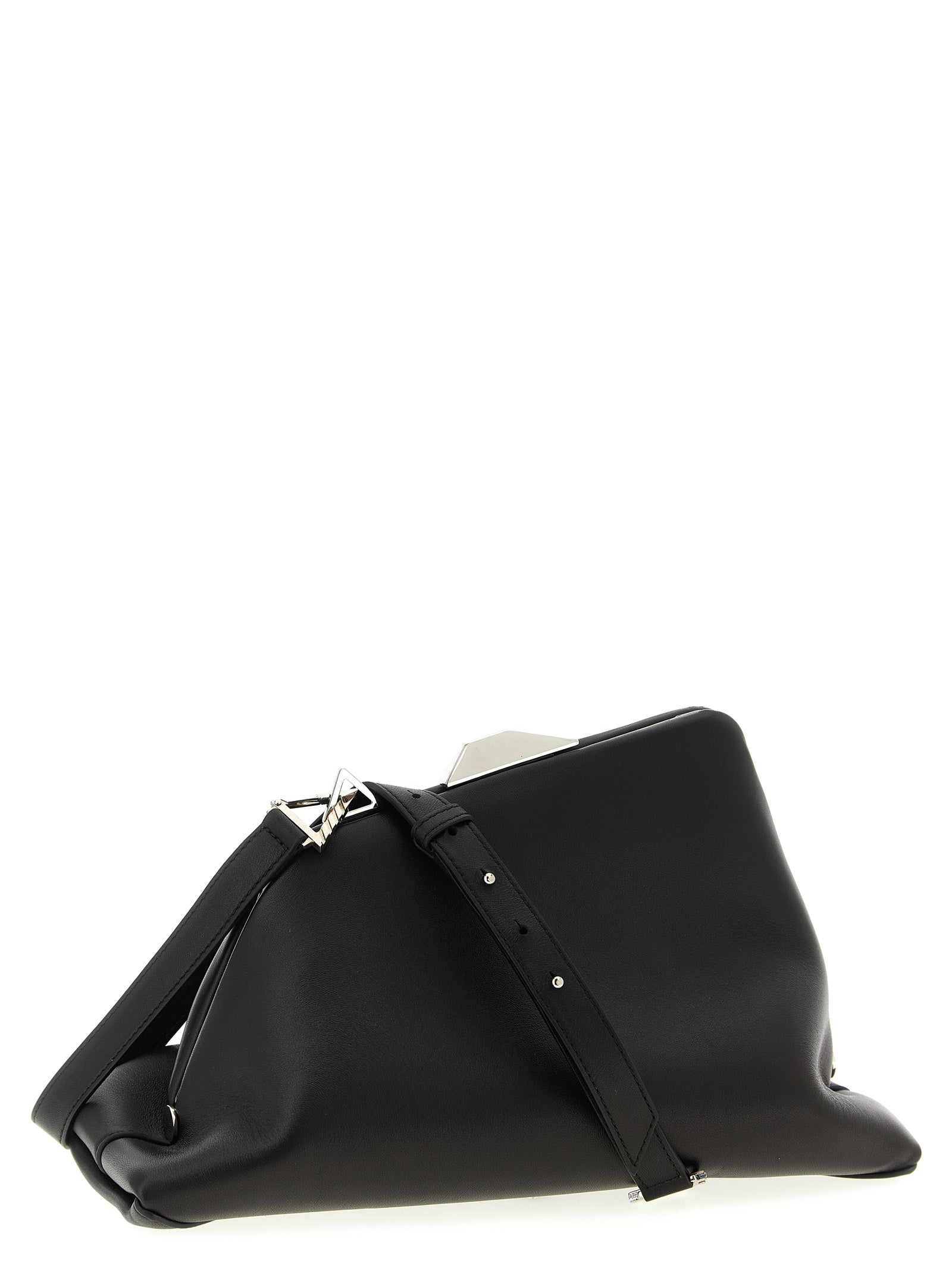 The Attico Black Leather Shoulder Bag