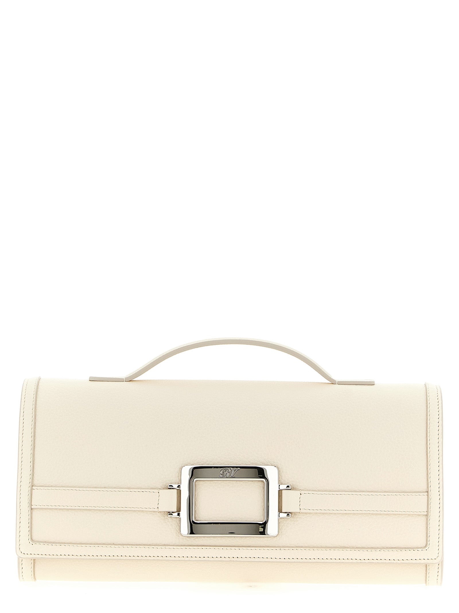 Roger Vivier White Calfskin Clutch Bag