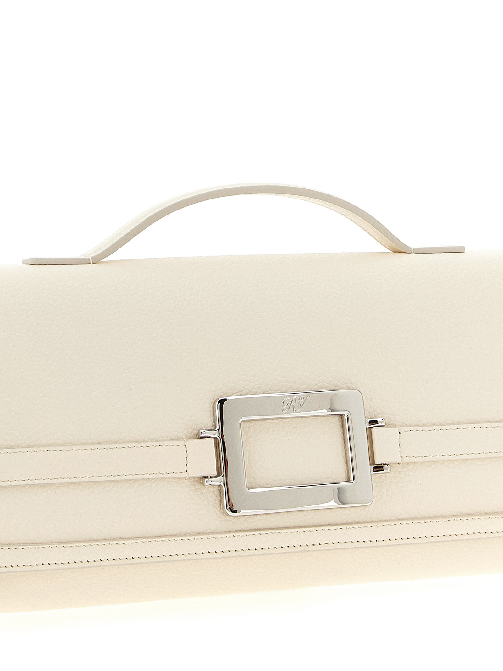 Roger Vivier White Calfskin Clutch Bag