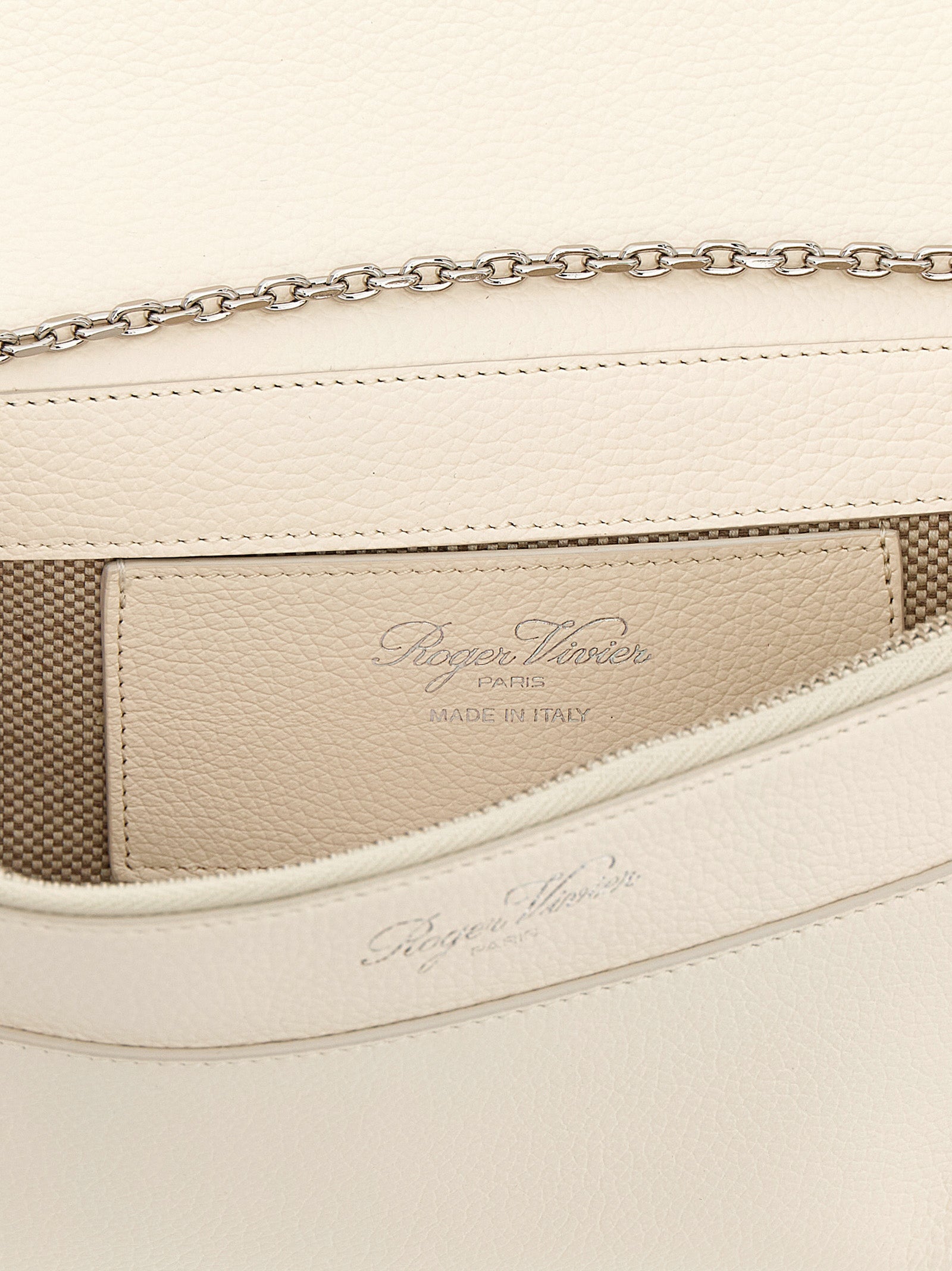 Roger Vivier White Calfskin Clutch Bag