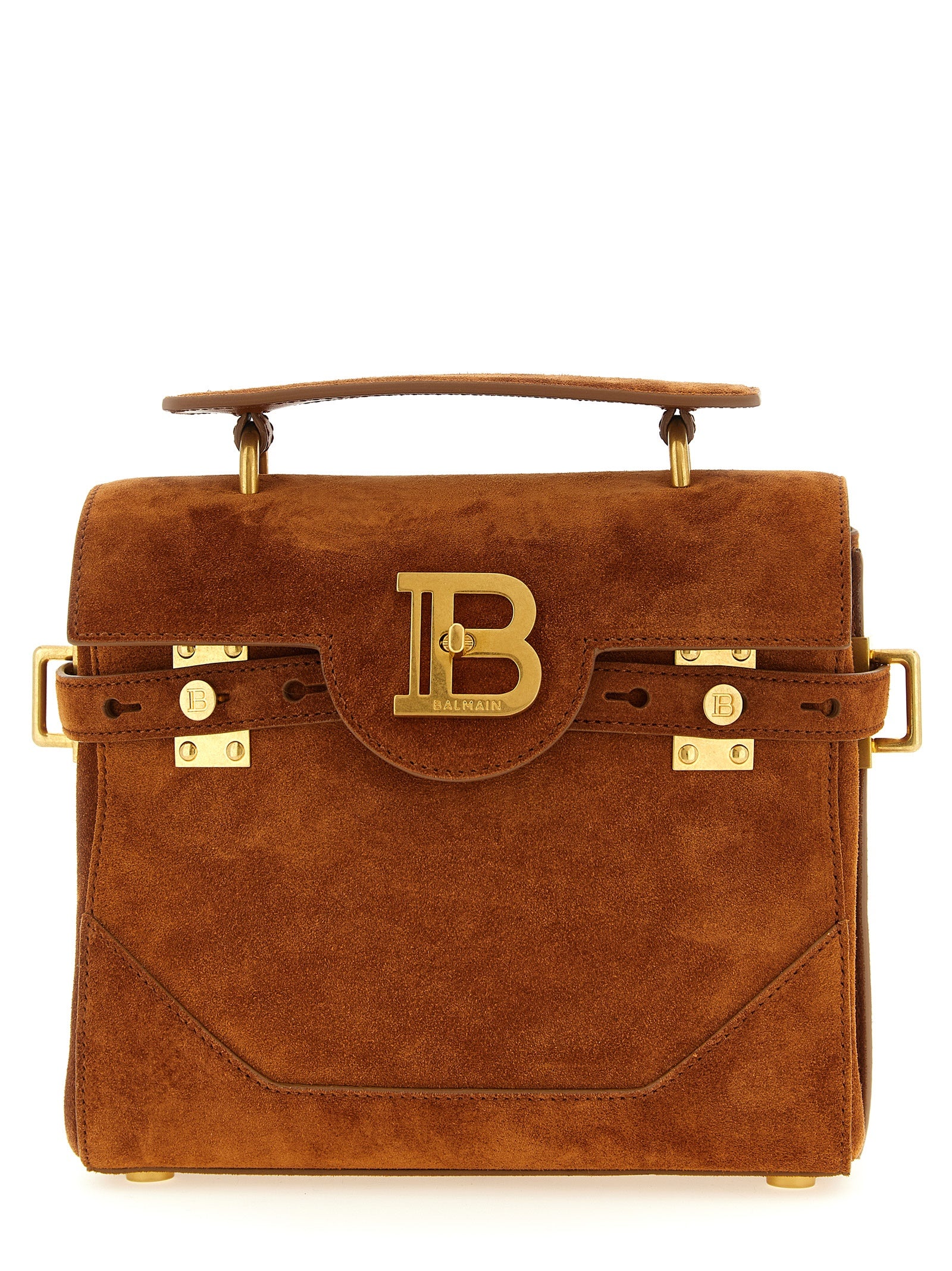 Balmain Brown Calfskin Handbag