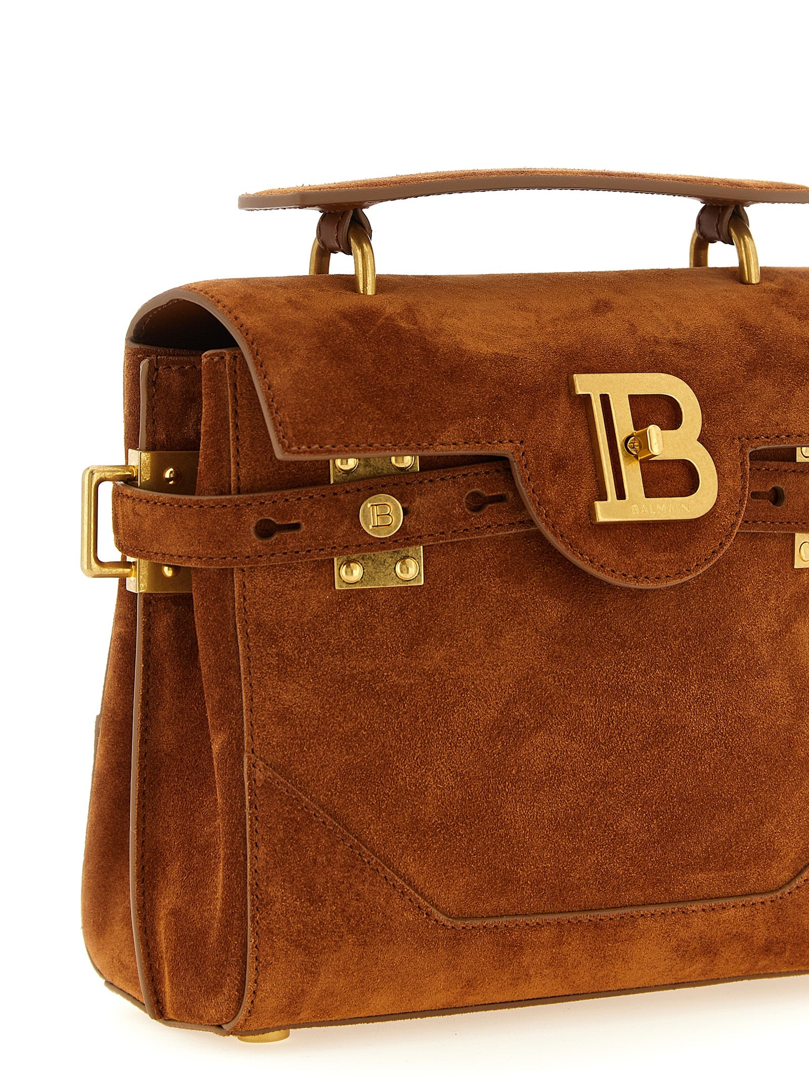 Balmain Brown Calfskin Handbag