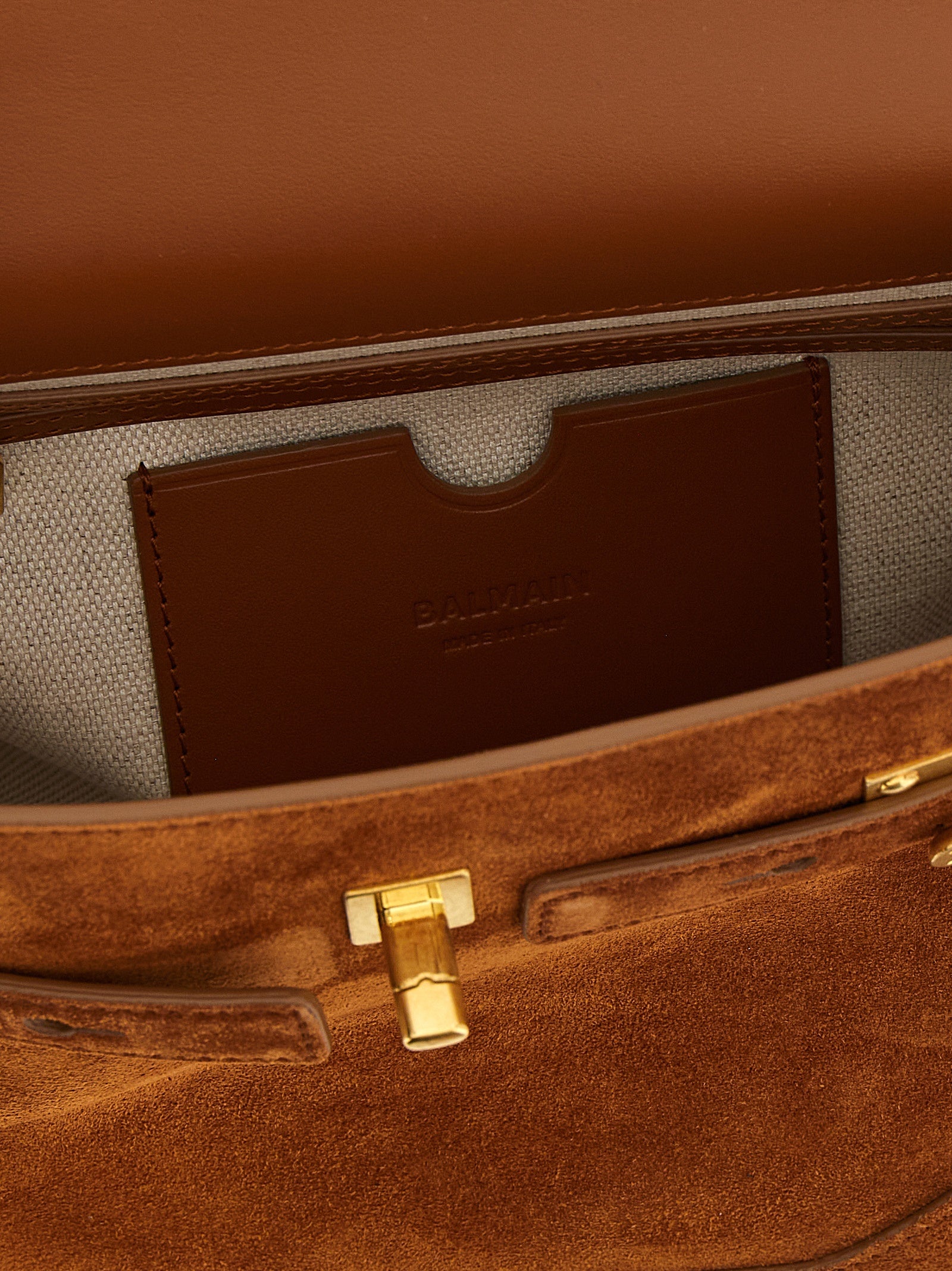 Balmain Brown Calfskin Handbag
