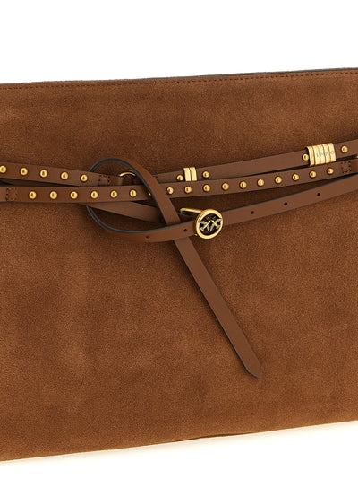 PINKO Brown Cowhide Shoulder Bag