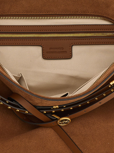 PINKO Brown Cowhide Shoulder Bag