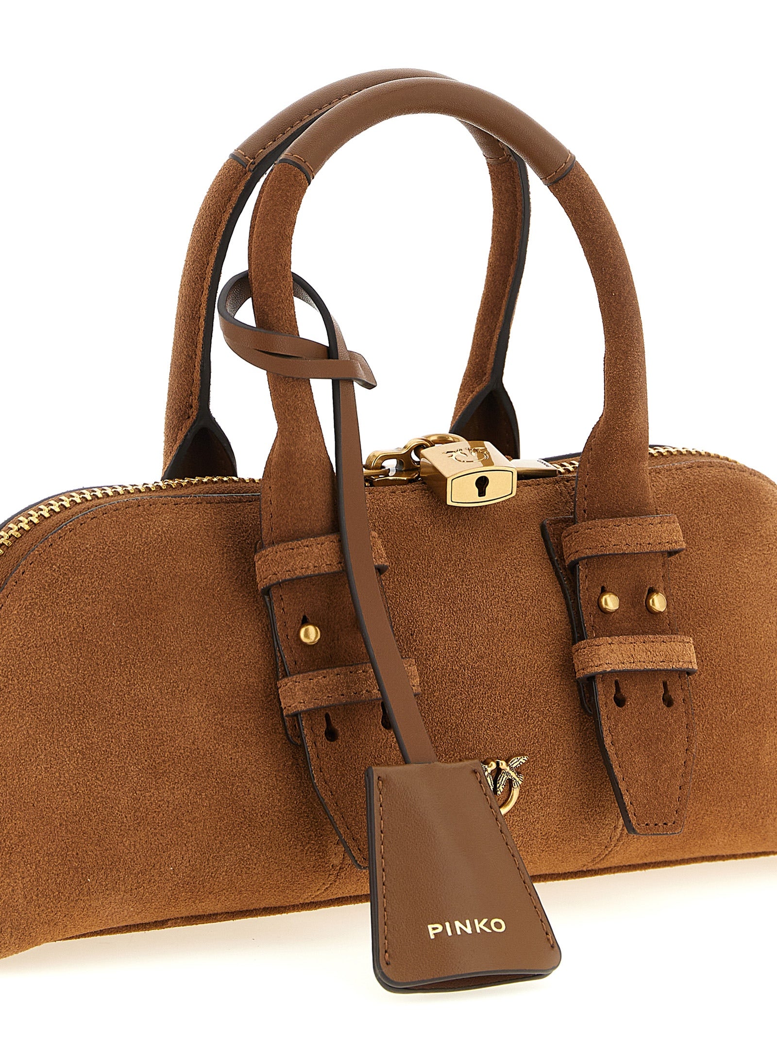 PINKO Brown Cowhide Shoulder Bag