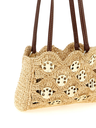 Paco Rabanne Beige Ramie Shoulder Bag