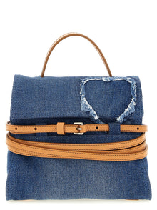 Moschino Blue Cotton Handbag