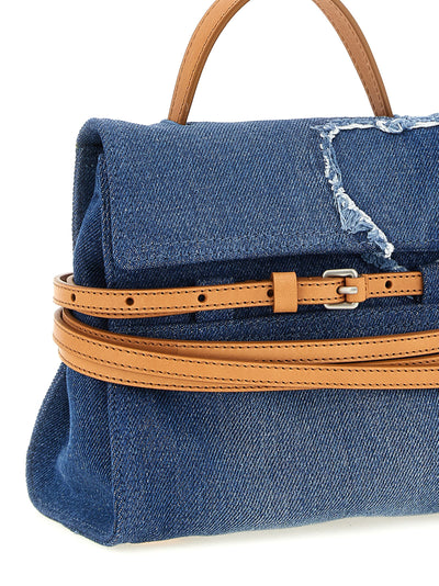Moschino Blue Cotton Handbag