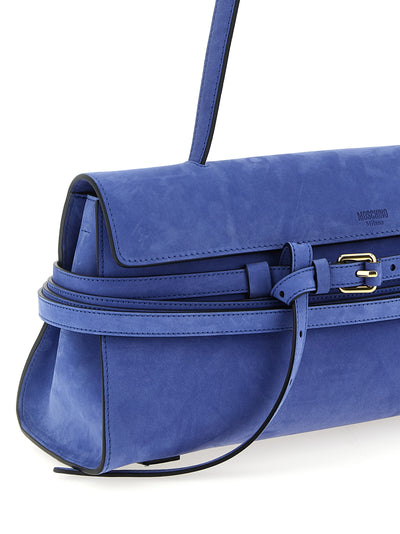 Moschino Blue Calfskin Shoulder Bag