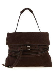 Moschino Brown Calfskin Shoulder Bag