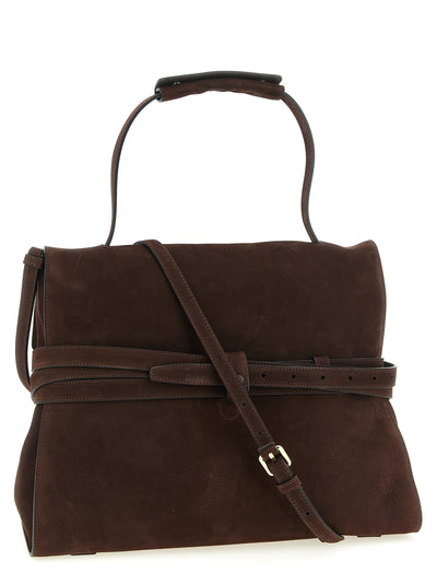 Moschino Brown Calfskin Shoulder Bag