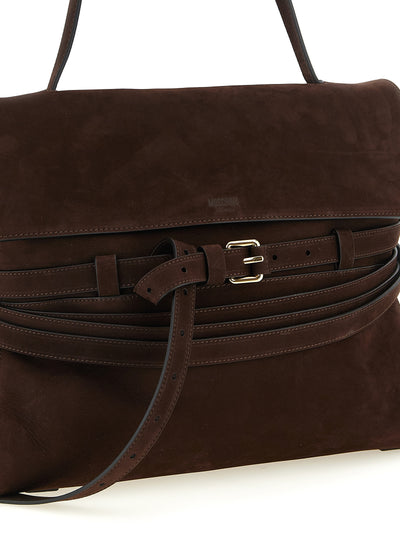 Moschino Brown Calfskin Shoulder Bag