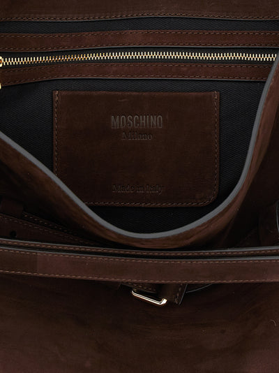 Moschino Brown Calfskin Shoulder Bag