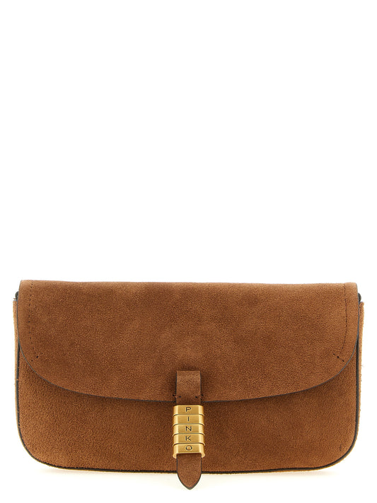 PINKO Brown Cowhide Shoulder Bag