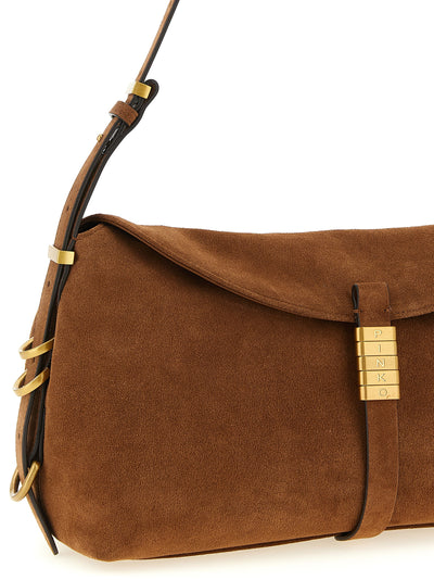 PINKO Brown Cowhide Shoulder Bag