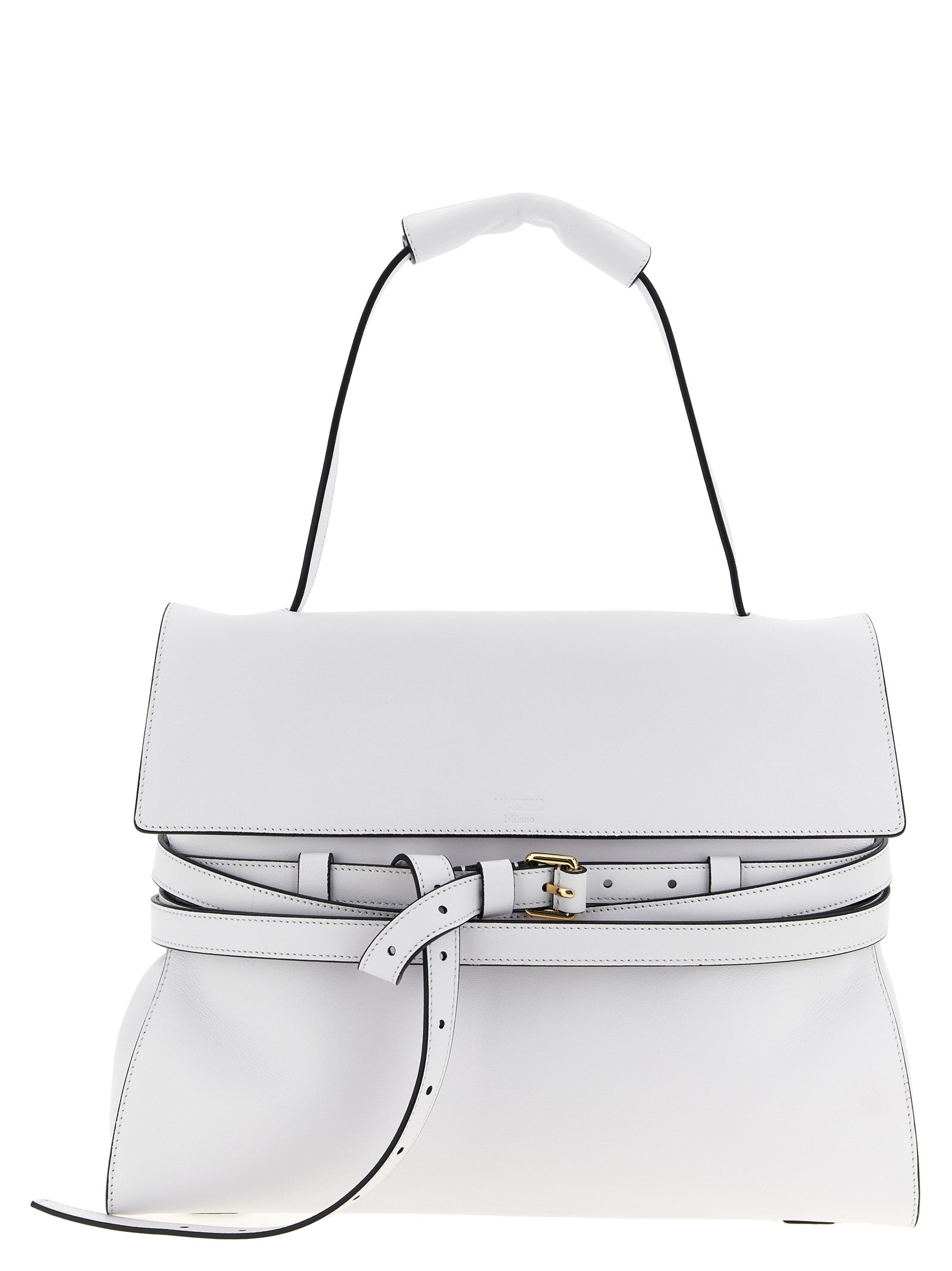 Moschino White Napa Leather / Calf Bos Taurus Shoulder Bag