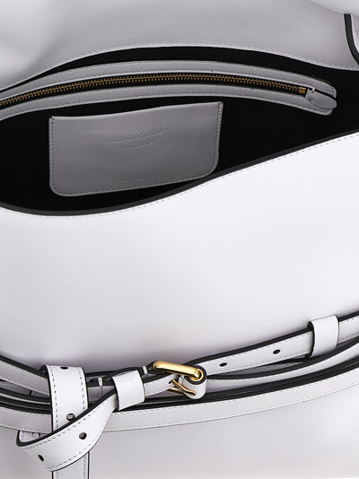 Moschino White Napa Leather / Calf Bos Taurus Shoulder Bag