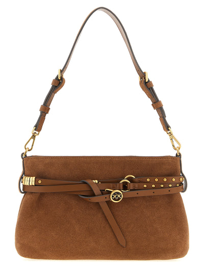 PINKO Brown Lamb Leather Shoulder Bag
