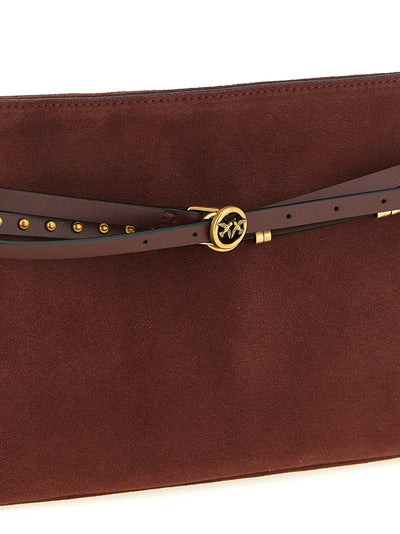 PINKO Bordeaux Cowhide Shoulder Bag