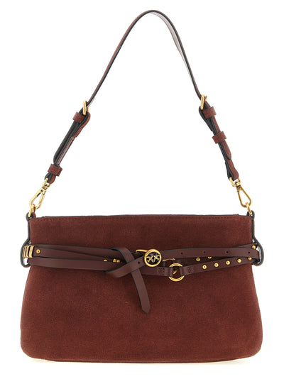 PINKO Bordeaux Lamb Leather Shoulder Bag