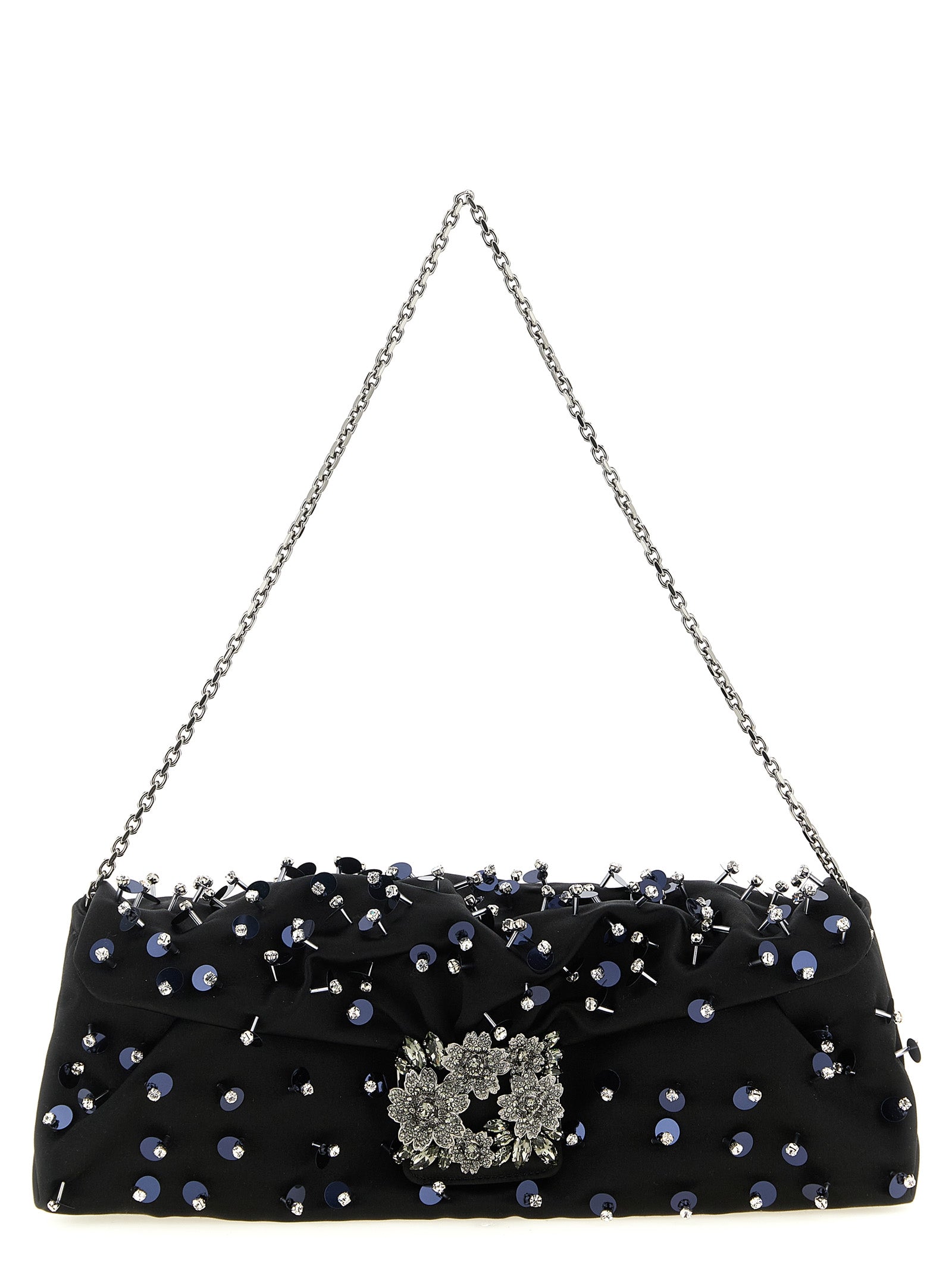 Roger Vivier Black Viscose Clutch Bag