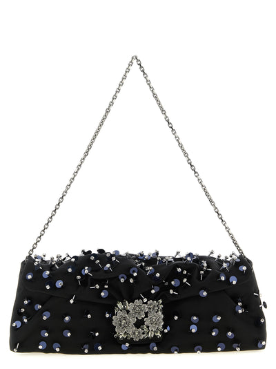 Roger Vivier Black Viscose Clutch Bag