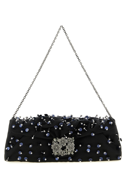 Roger Vivier Black Viscose Clutch Bag