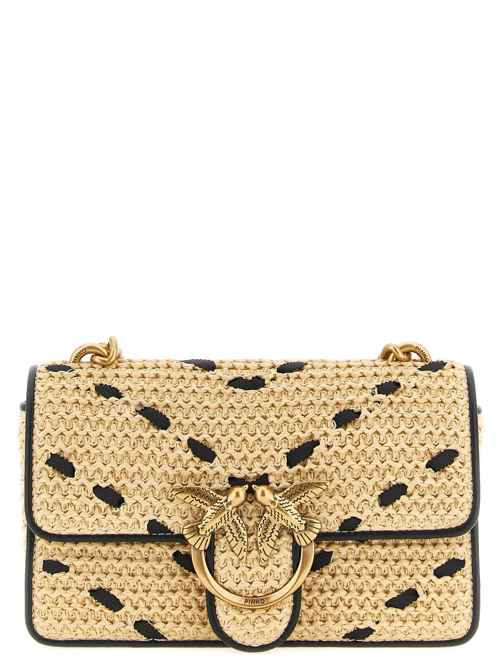 PINKO Beige Cowhide Crossbody Bag
