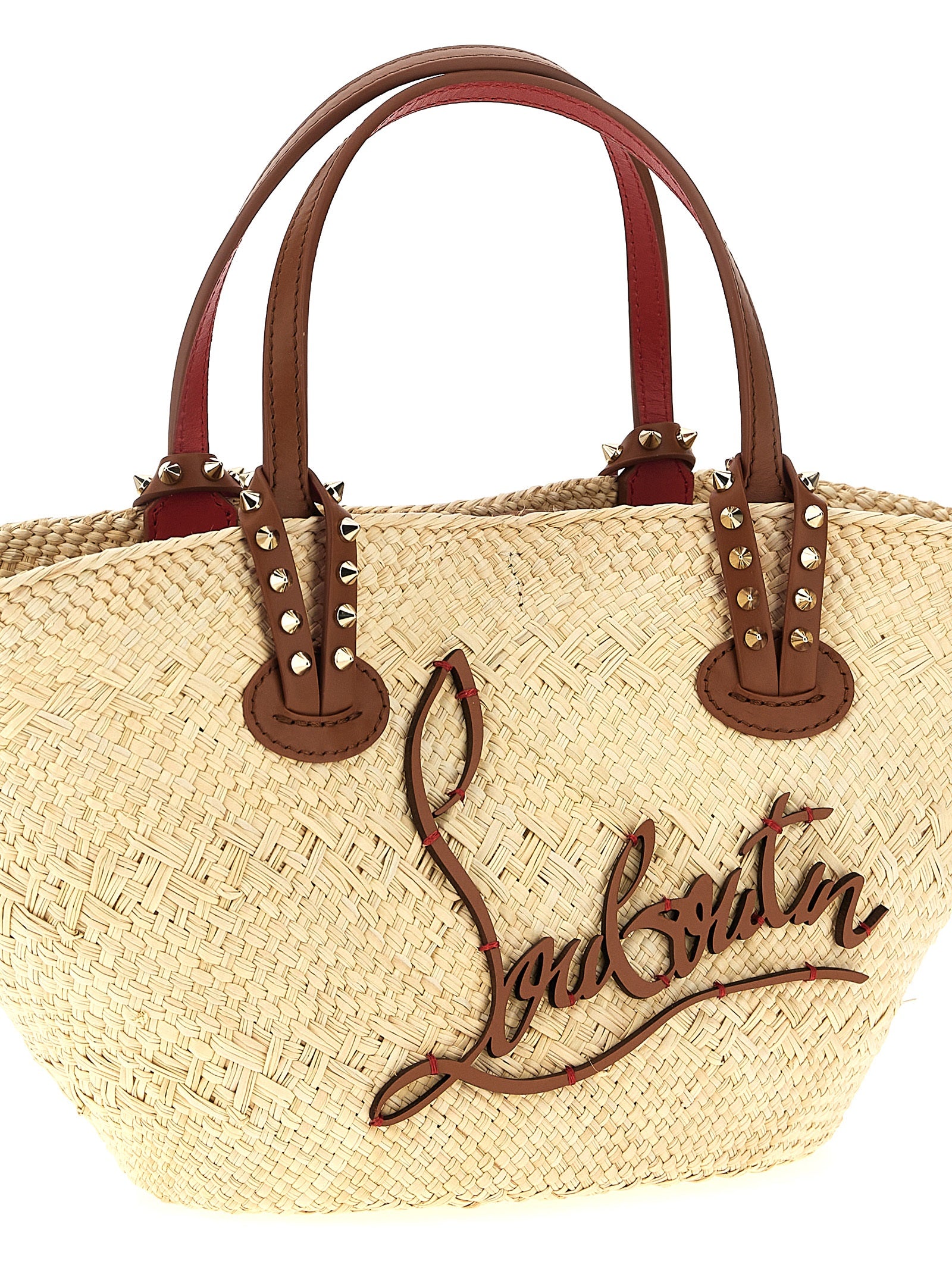 Christian Louboutin Beige Raffia Handbag