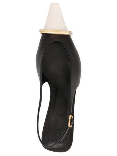 Lanvin Bicolor Goatskin Mid Heel Pumps