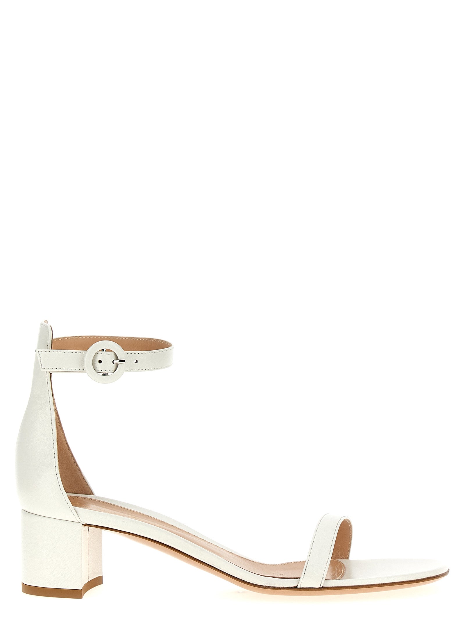 Gianvito Rossi White Leather Flat Sandals