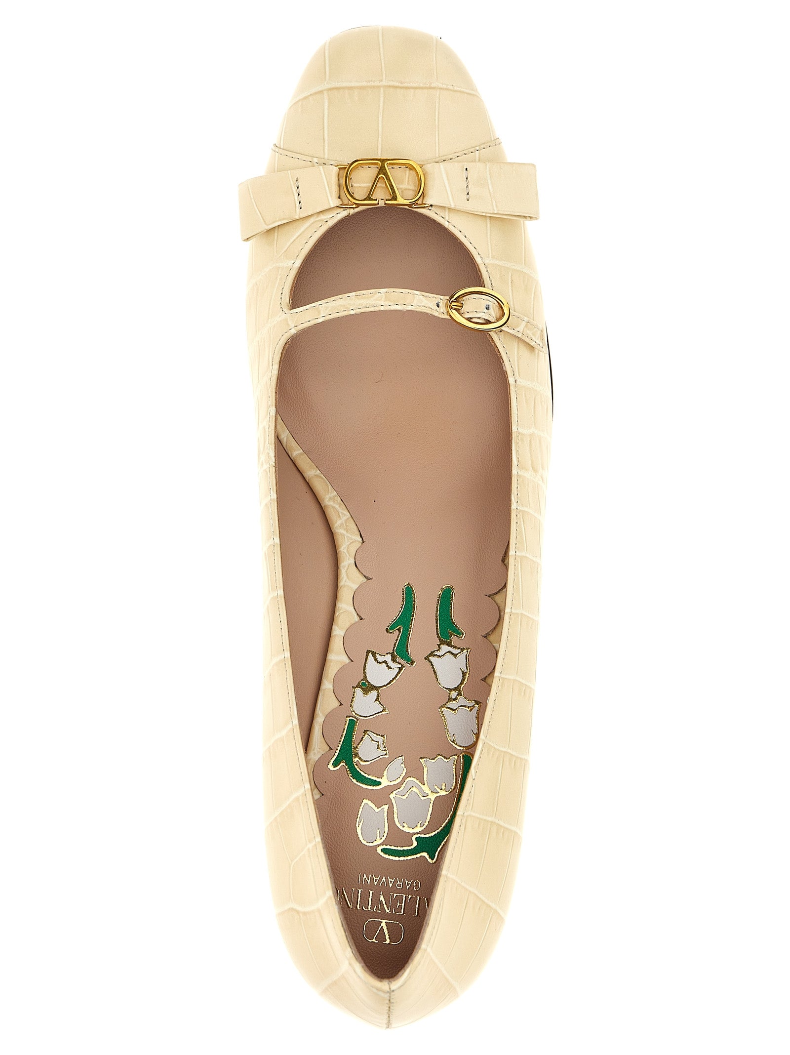 Valentino Garavani White Calfskin Mid Heel Pumps