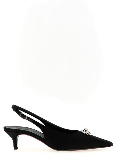 Magda Butrym Black Silk Mid Heel Pumps