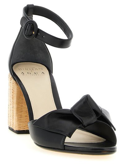Alexandre Birman Black Cowhide Stiletto Heel Sandals