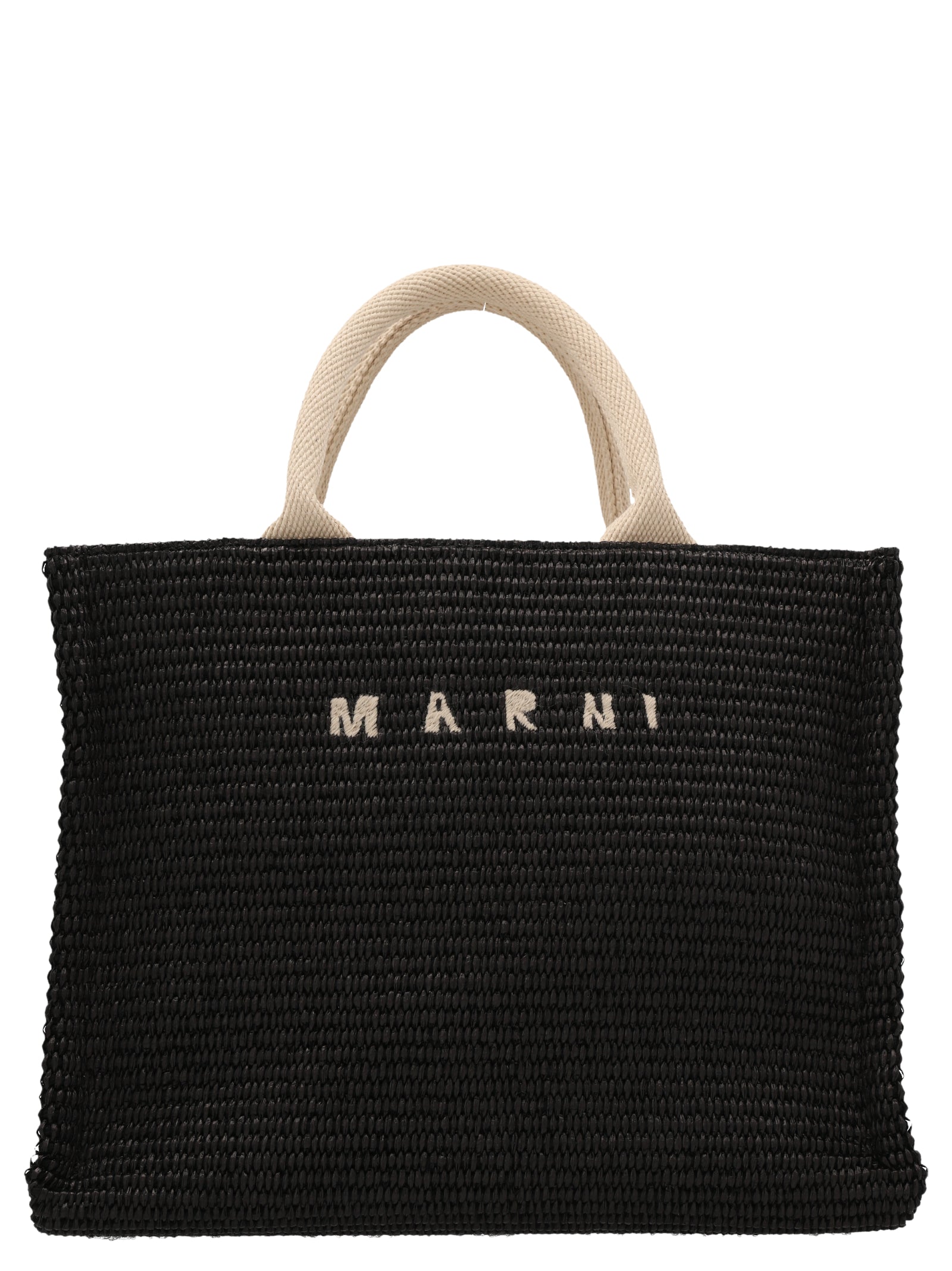 Marni Black Cotton Tote Bag
