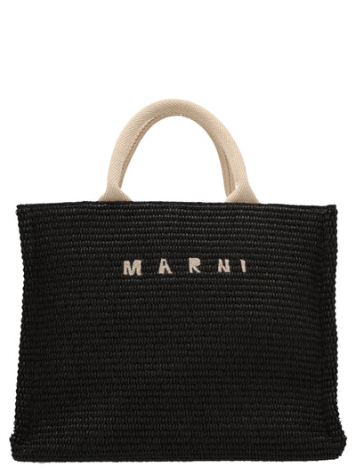 Marni Black Cotton Tote Bag