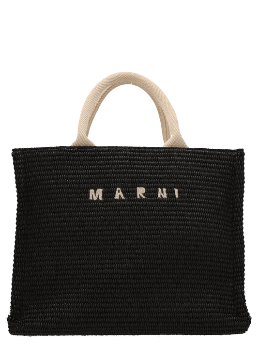 Marni Black Cotton Tote Bag