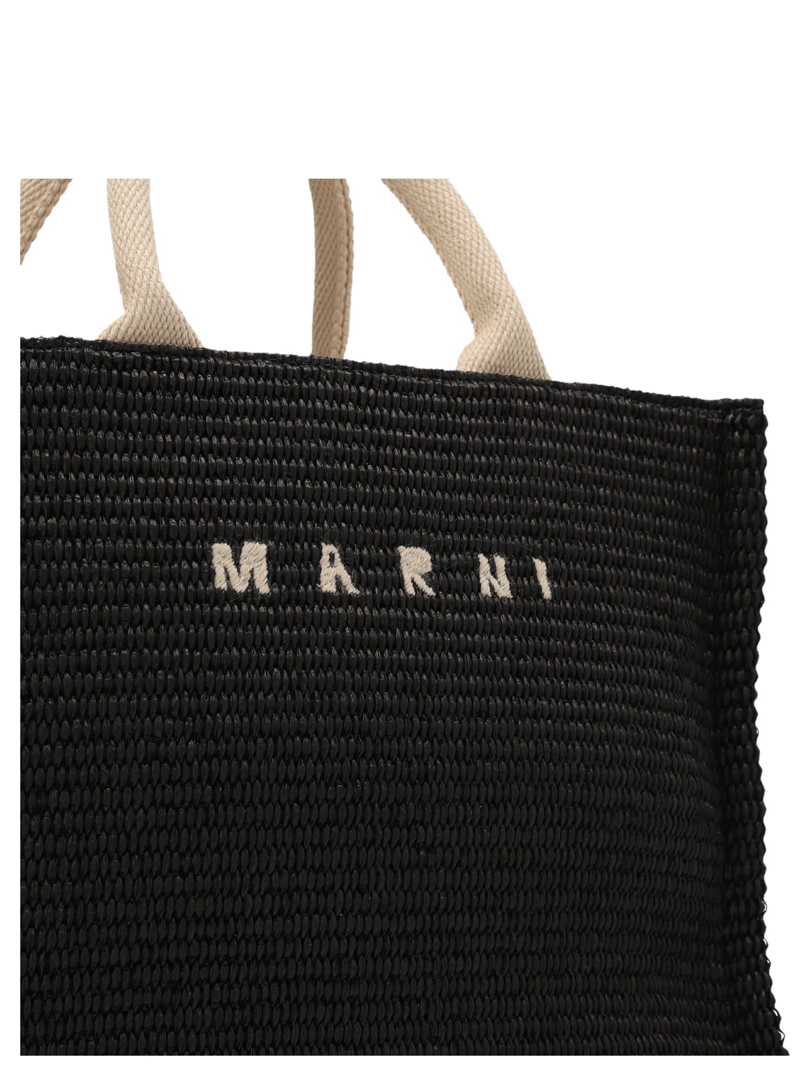 Marni Black Cotton Tote Bag