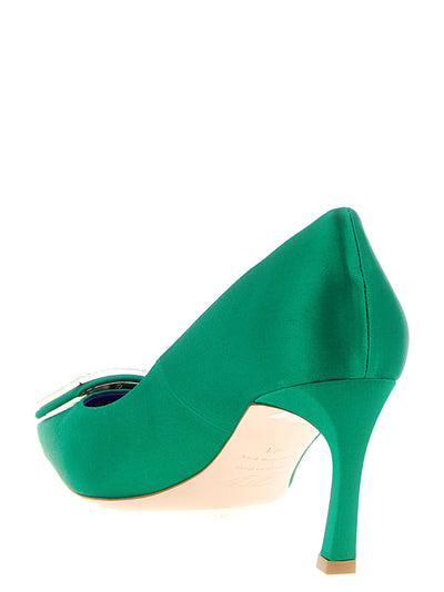 Roger Vivier Bicolor Viscose Mid Heel Pumps