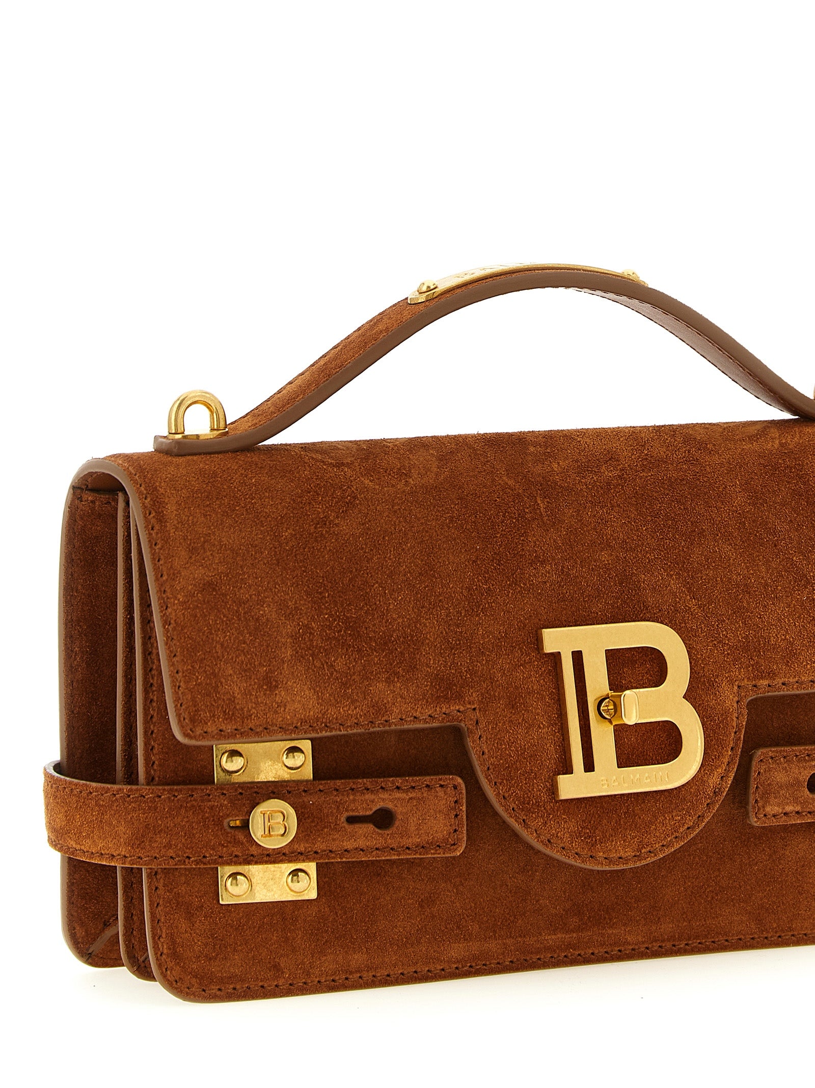 Balmain Brown Calfskin Handbag
