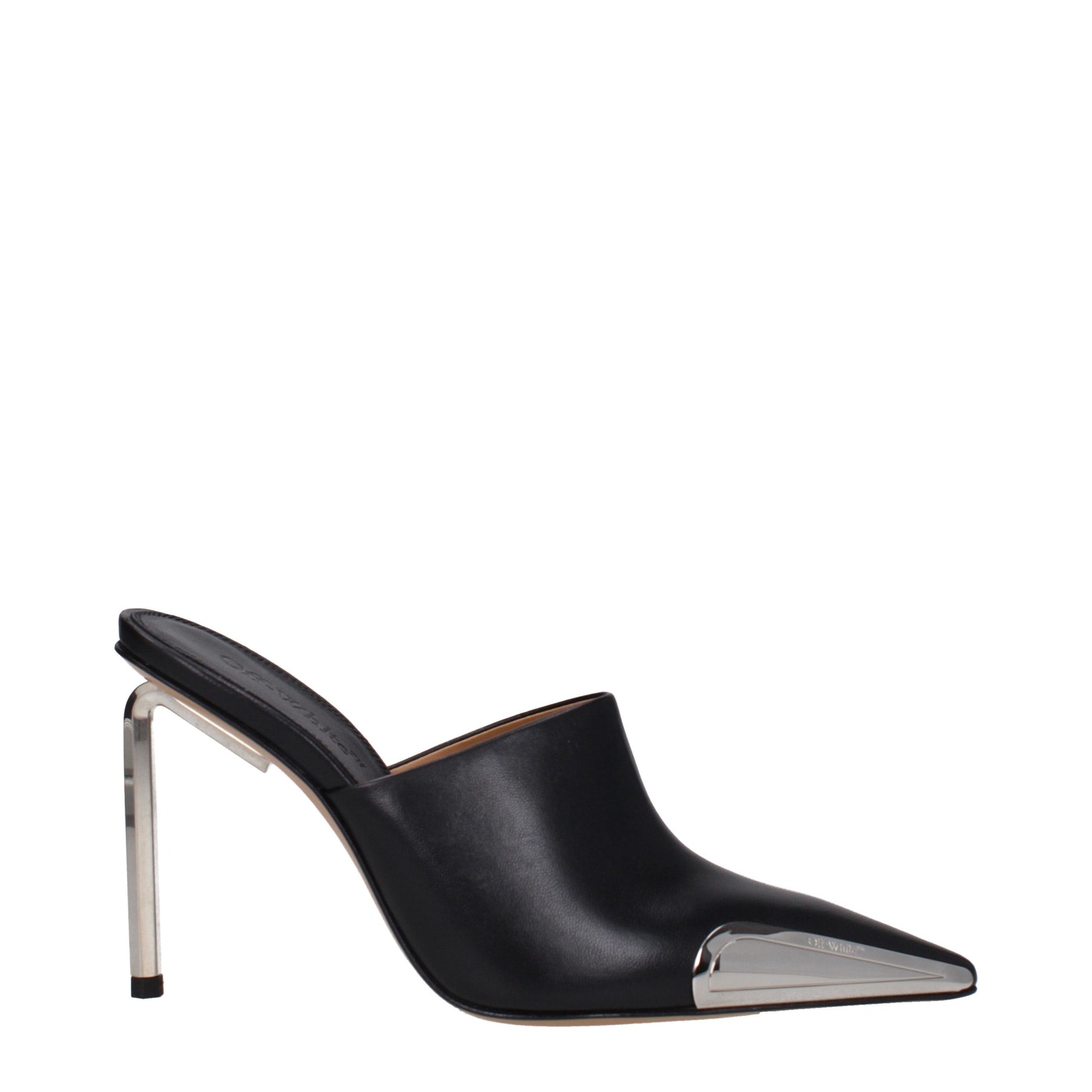 Off-White Black Leather High Heel Pumps