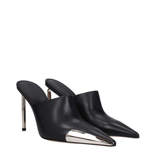Off-White Black Leather High Heel Pumps
