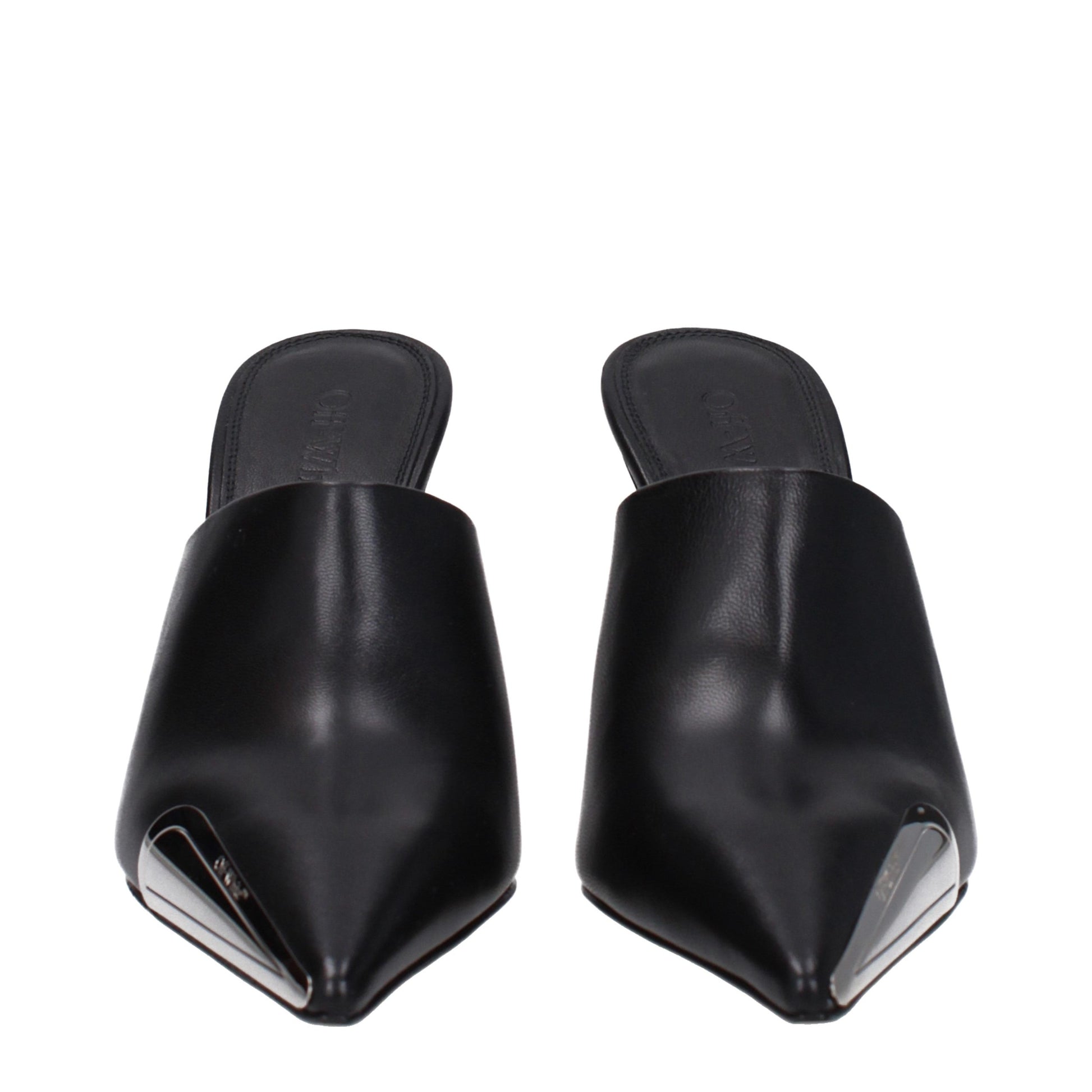 Off-White Black Leather High Heel Pumps