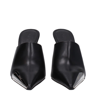 Off-White Black Leather High Heel Pumps