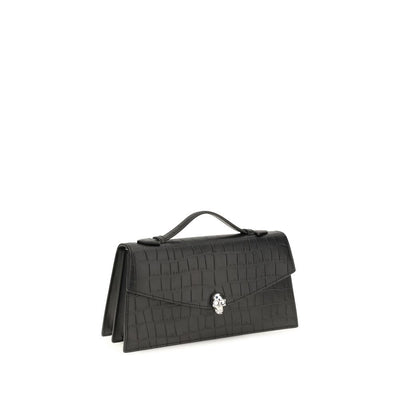Alexander McQueen Black Calf Leather Bos Taurus Handbag