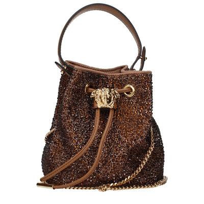 Versace Brown Satin Handbag